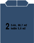 2 2+kk, 68,7 m2 lodžie 5,8 m2