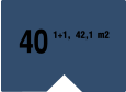 40 1+1, 42,1 m2
