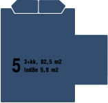 5 3+kk, 82,5 m2 lodžie 5,8 m2