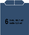 6 2+kk, 68,7 m2 lodžie 5,8 m2