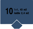 10 1+1, 43 m2 lodžie 2,4 m2