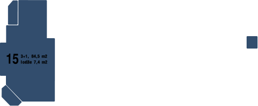 15 3+1, 84,5 m2 lodžie 7,4 m2
