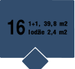 16 1+1, 39,8 m2 lodžie 2,4 m2