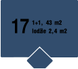 17 1+1, 43 m2 lodžie 2,4 m2