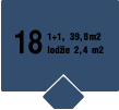 18 1+1, 39,8m2 lodžie 2,4 m2