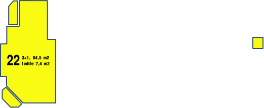 22 3+1, 84,5 m2 lodiže 7,4 m2