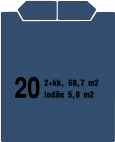 20 2+kk, 68,7 m2 lodžie 5,8 m2