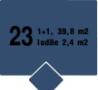 23 1+1, 39,8 m2 lodžie 2,4 m2