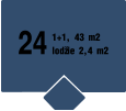 24 1+1, 43 m2 lodžie 2,4 m2