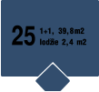 25 1+1, 39,8m2 lodžie 2,4 m2