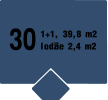 30 1+1, 39,8 m2 lodžie 2,4 m2