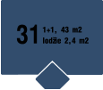 31 1+1, 43 m2 lodžie 2,4 m2