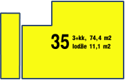 35 3+kk, 74,4 m2 lodžie 11,1 m2