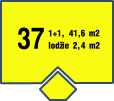 37 1+1, 41,6 m2 lodžie 2,4 m2