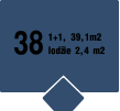 38 1+1, 39,1m2 lodžie 2,4 m2