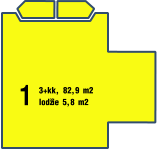 1 3+kk, 82,9 m2 lodžie 5,8 m2