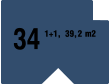 34 1+1, 39,2 m2