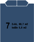 7 2+kk, 68,7 m2 lodžie 5,8 m2