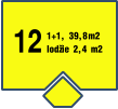 12 1+1, 39,8m2 lodžie 2,4 m2