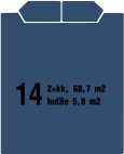 14 2+kk, 68,7 m2 lodžie 5,8 m2