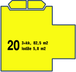 20 3+kk, 82,5 m2 lodžie 5,8 m2