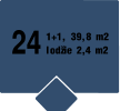 24 1+1, 39,8 m2 lodžie 2,4 m2