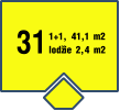 31 1+1, 41,1 m2 lodžie 2,4 m2