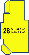 28 3+1, 84,7 m2 lodžie 7,4 m2
