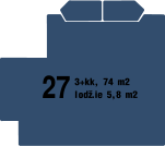 27 3+kk, 74 m2 lodž.ie 5,8 m2