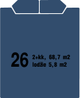 26       2+kk, 68,7 m2 lodžie 5,8 m2