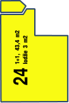 24 1+1, 43,4 m2 lodžie 3 m2