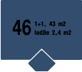 46 1+1, 43 m2 lodžie 2,4 m2