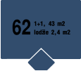 62 1+1, 43 m2 lodžie 2,4 m2