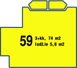 59 3+kk, 74 m2 lodž.ie 5,8 m2
