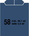 58       2+kk, 68,7 m2 lodžie 5,8 m2