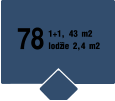 78 1+1, 43 m2 lodžie 2,4 m2