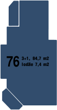 76 3+1, 84,7 m2 lodžie 7,4 m2