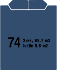 74       2+kk, 68,7 m2 lodžie 5,8 m2