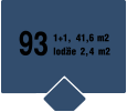 93 1+1, 41,6 m2 lodžie 2,4 m2