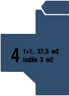 4  1+1, 37,5 m2 lodžie 3 m2