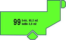 lodžie 3,8 m2 99 3+kk, 83,2 m2