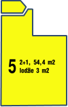 5 2+1, 54,4 m2 lodžie 3 m2