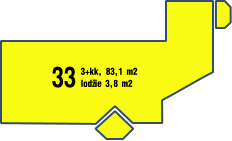 lodžie 3,8 m2 33 3+kk, 83,1 m2