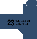 23 1+1, 46,6 m2 lodžie 3 m2