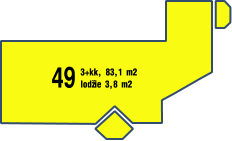 lodžie 3,8 m2 49 3+kk, 83,1 m2
