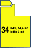 34 3+kk, 54,4 m2 lodžie 3 m2