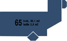 lodžie 3,8 m2 65 3+kk, 83,1 m2