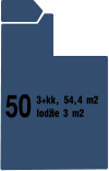 50 3+kk, 54,4 m2 lodžie 3 m2