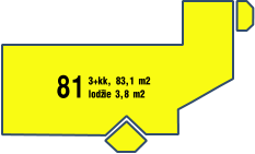 lodžie 3,8 m2 81 3+kk, 83,1 m2