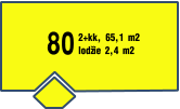 80 2+kk, 65,1 m2 lodžie 2,4 m2